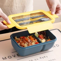 lunch box with spoon leak proof durable microwave safe meal fruit snack packing for picnic student lunch box bring cutlery
