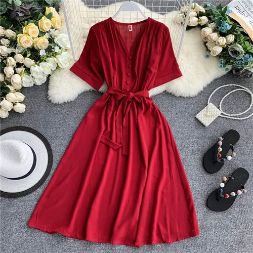 XH--449 Wine Red Модное весеннее новое летнее длинное платье миди с v-образным вырезом vestido de festa вечернее Бандажное женское повседневное элегантное платье с высокой талией Vestidos - Цвет: XH--449 Wine Red