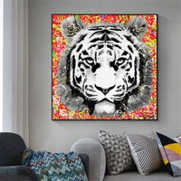graffiti art animal tiger street art canvas painting canvas print wall art picture for living room nordic home decor frameless