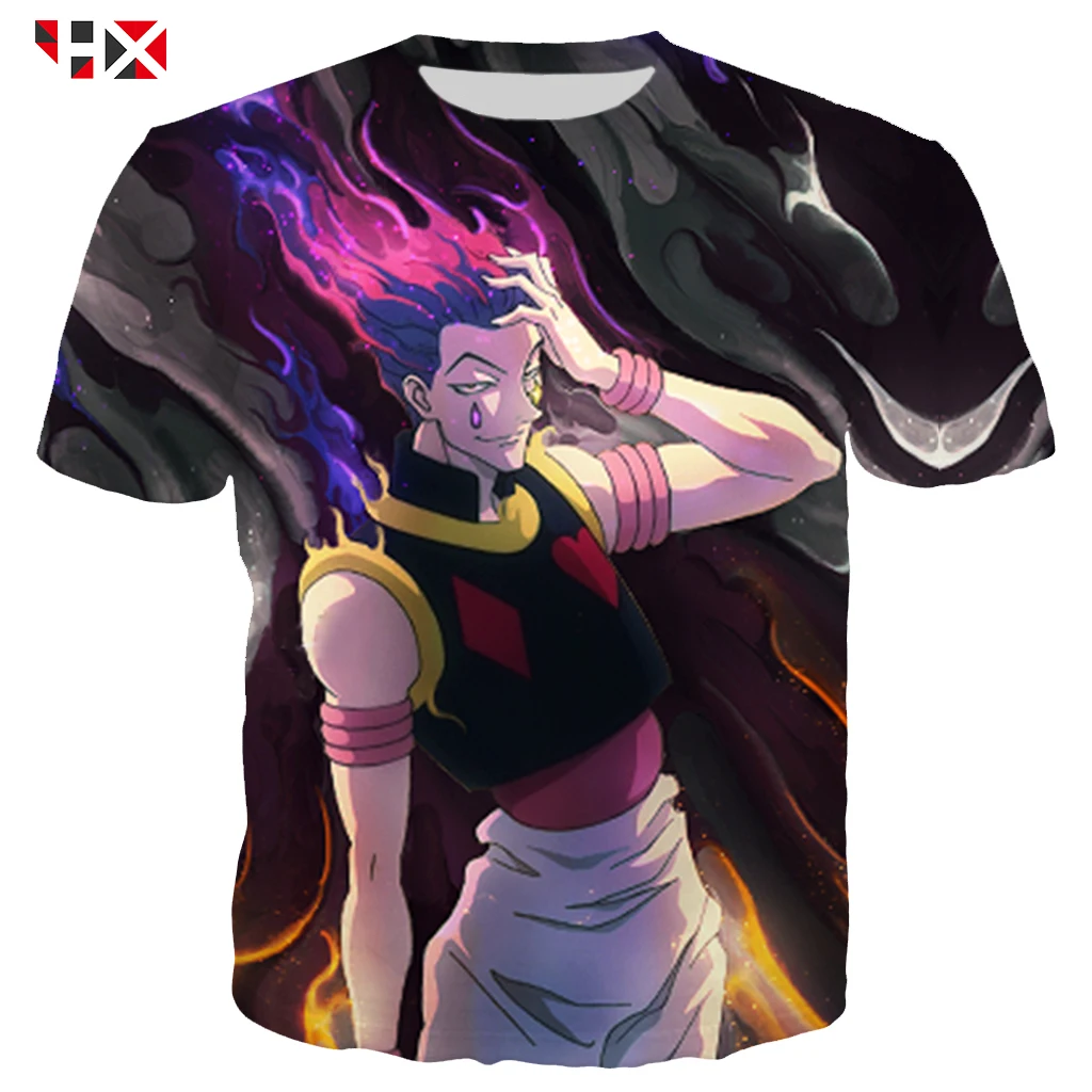 Футболка с 3D принтом аниме Hisoka Hunter X Повседневная футболка коротким рукавом для