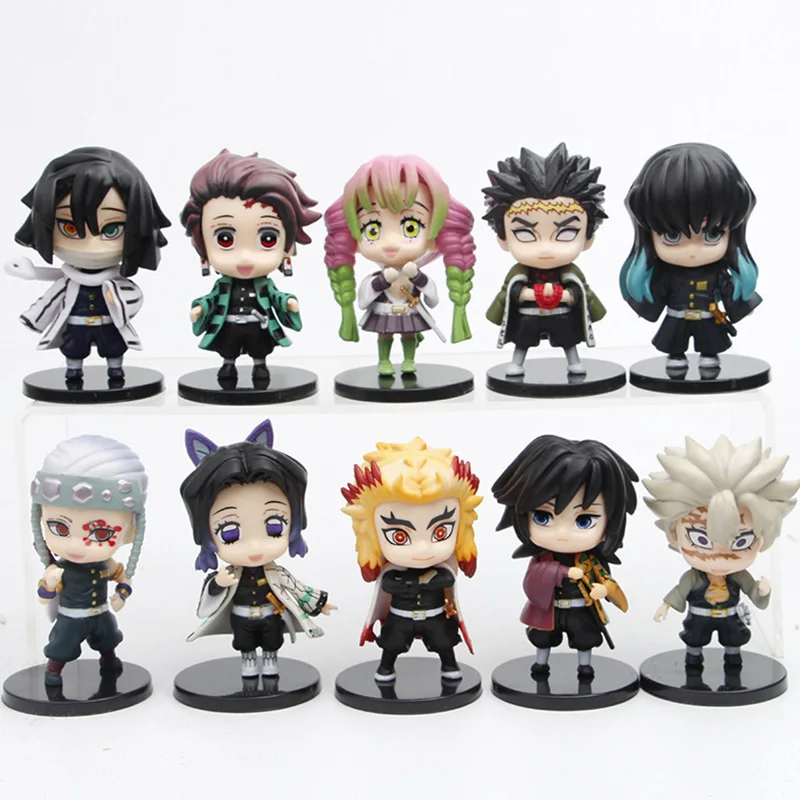 

Anime Demon Slayer Figure Toll Kamado Tanjirou Tomioka Giyuu Kochou Shinobu Rengoku Kyoujurou Uzui Tengen Iguro Obanai PVC Gifts
