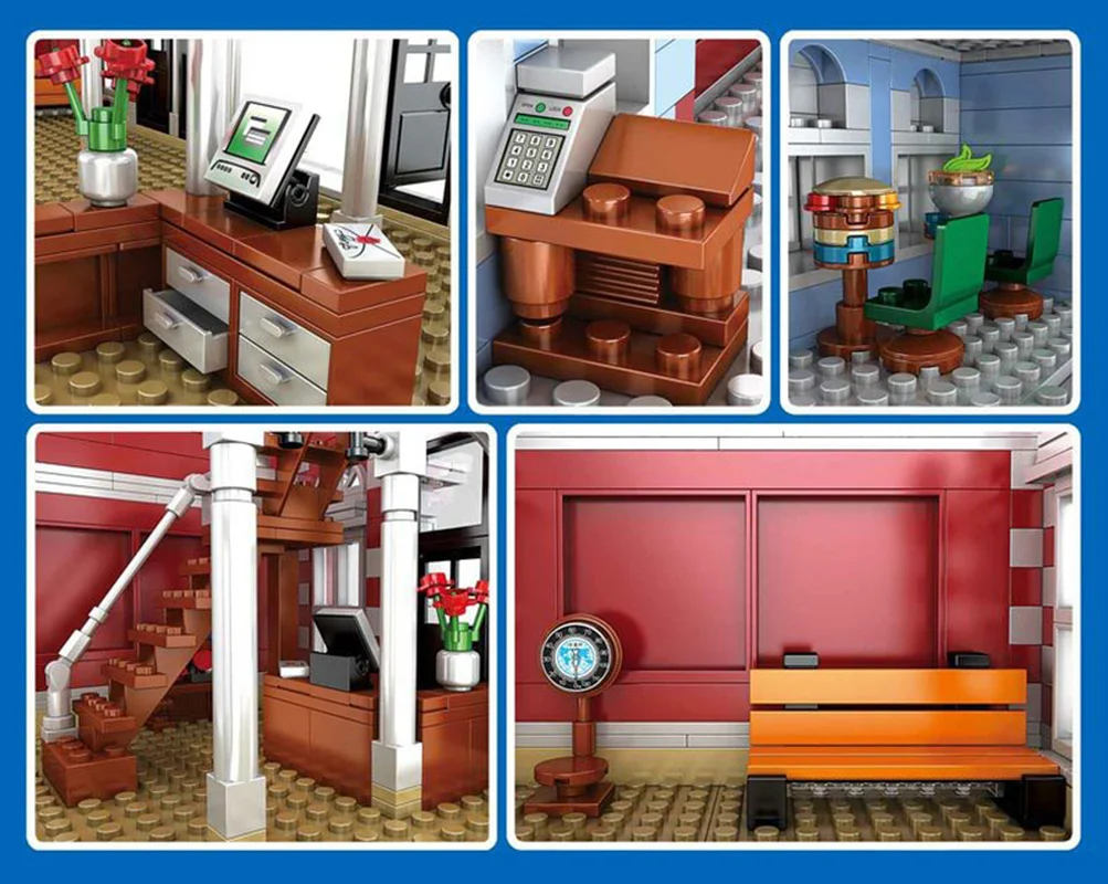 

MOC 11004 Streetview Building Blocks The Station of The Creamland Model Kits Funny Assembly Bricks Toys As Kids Christmas Gifts