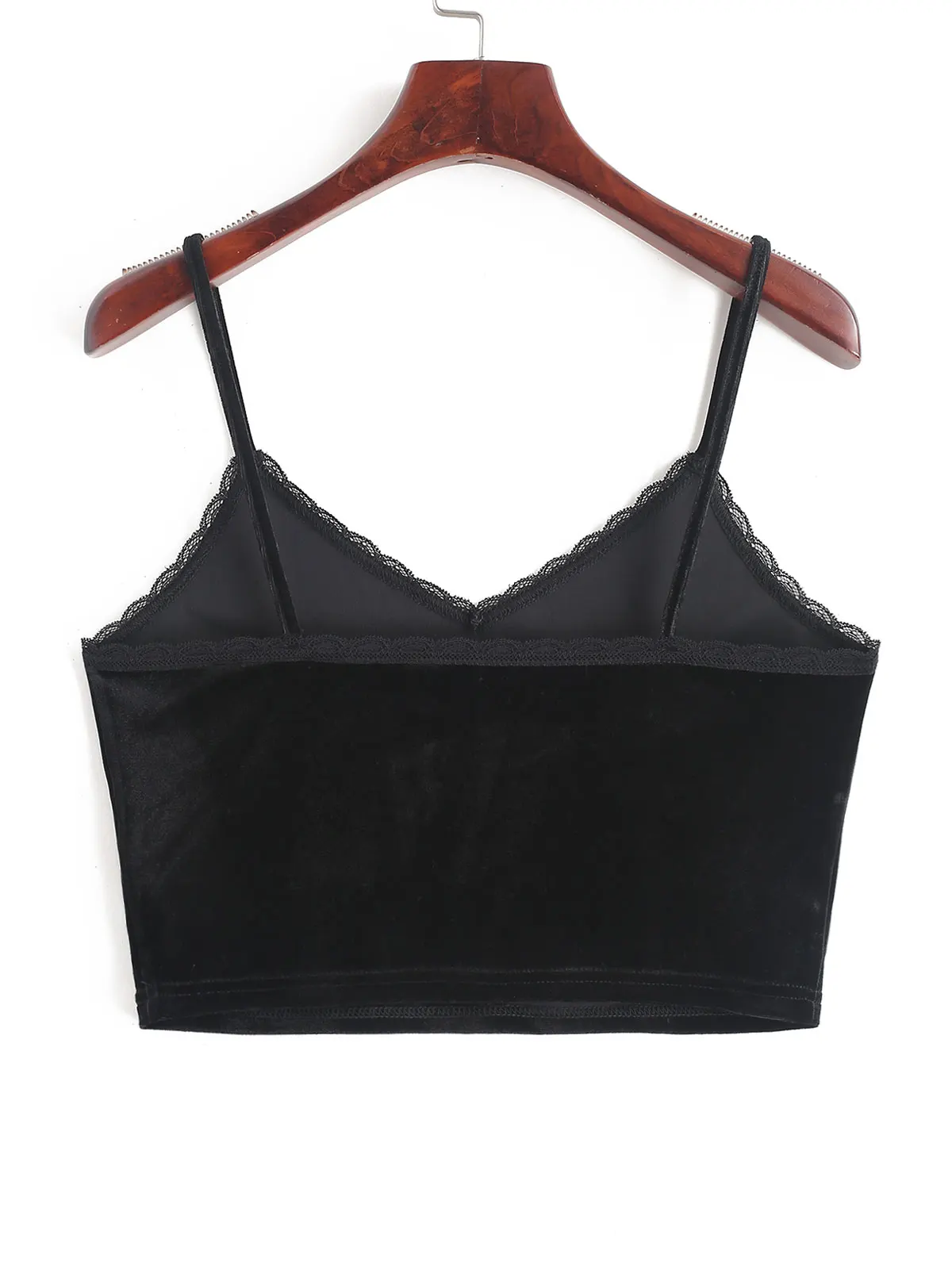 Женский бархатный топ на бретельках ZAFUL укороченный кружевной жилет с глубоким