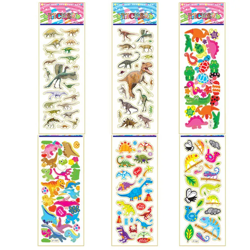 5 шт. с рисунком динозавра из мультфильма ПВХ пузырь наклейки на стену подарки