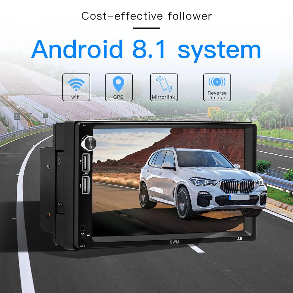 Podofo 2din Android 8 1 автомобильный радиоприемник wifi gps навигация Авторадио Стерео Аудио