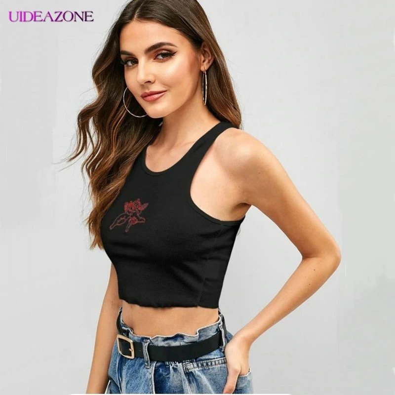 Женская милая укороченная безрукавка с вышивкой Купидона весна лето белая без