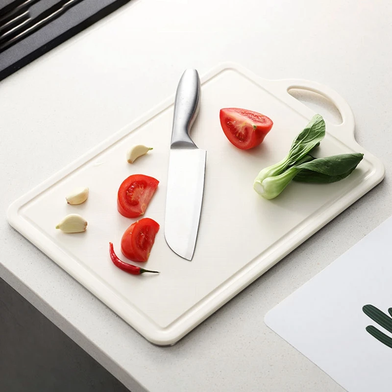 

Double Sided Stainless Steel Plastic Chopping Board Multifunctional Kitchen Cutting Board Vegetable Fruits Cutting Block