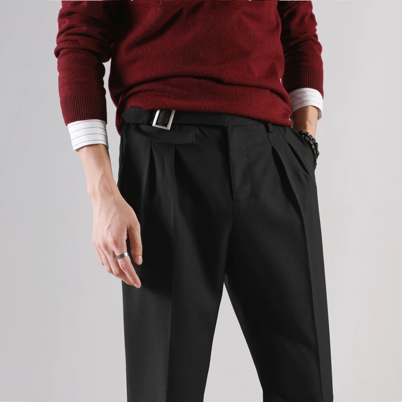 

2019 Autumn New Korean Version Of The Retro Loose British Straight Slim Men's Handsome Casual Suit Trousers