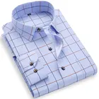 Мужская Повседневная рубашка в клетку, голубая или серая тонкая легкая Классическая рубашка в клетку, с длинными рукавами, лето 2019