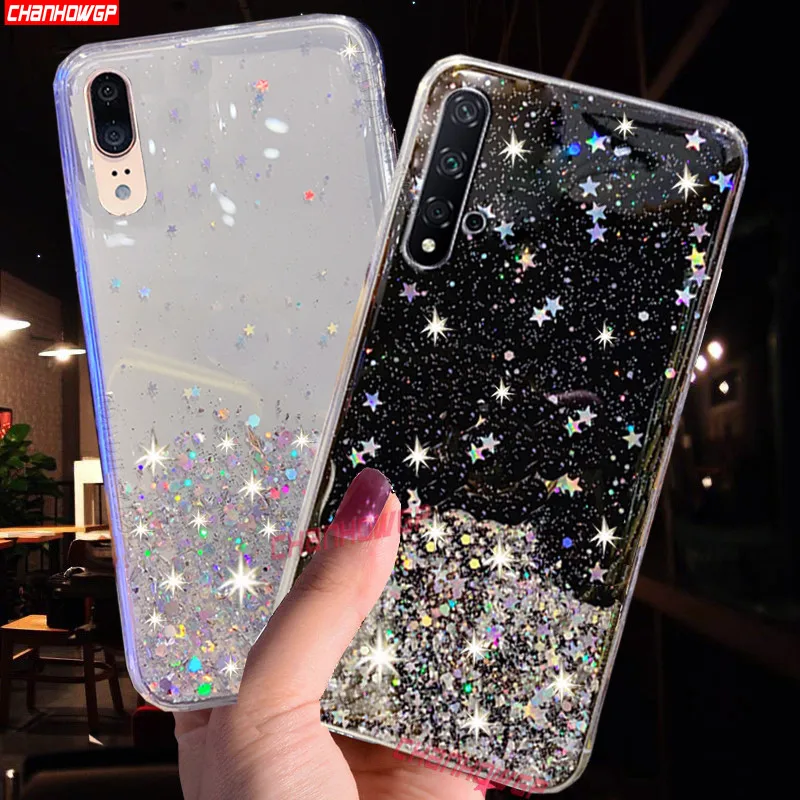 Блестящий Мягкий чехол со звездами для Huawei P Smart Plus Z Y5 Y6 Y7 Y9 Prime 2019 P30 P20 Lite Mate 30 Honor 20