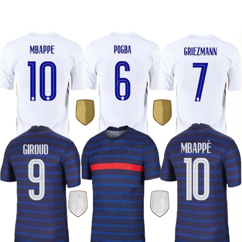 

Maillot de football pour hommes, coupe europenne, France, MBAPPE, GRIEZMANN, POGBA, KANTE, 2020, 2021