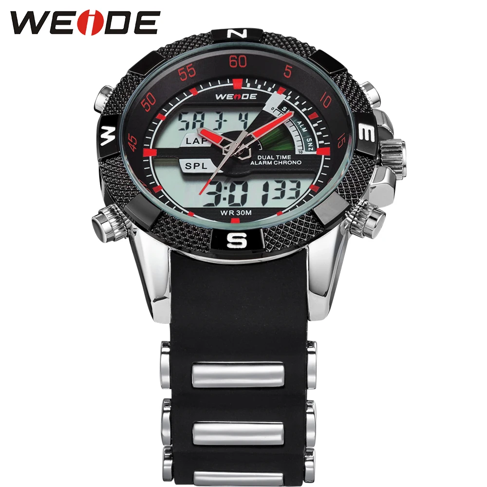 WEIDE мужские часы люксовый бренд аналоговый цифровой календарь Автоматическая