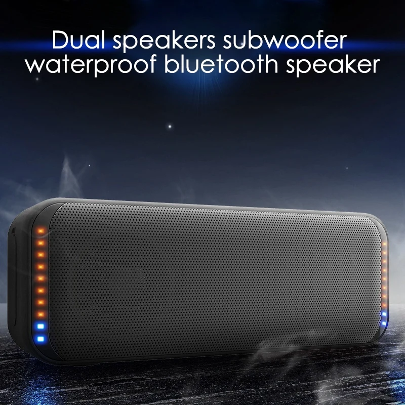IPX7 Waterproof Bluetooth Speaker 10W HiFi Strong BassSound Musical Rhythm Lamp Portable Speakers |