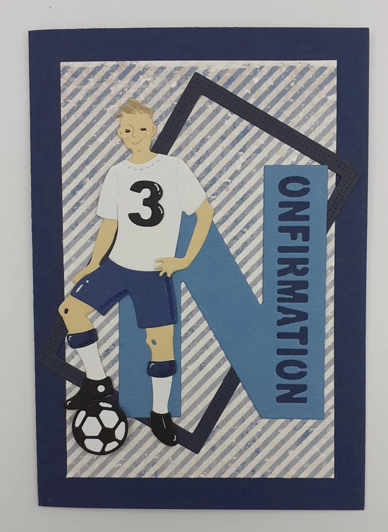 

Lucky Goddess Craft Metal cutting dies Football boy Scrapbook paper craft knife mould blade punch stencils dies 2019