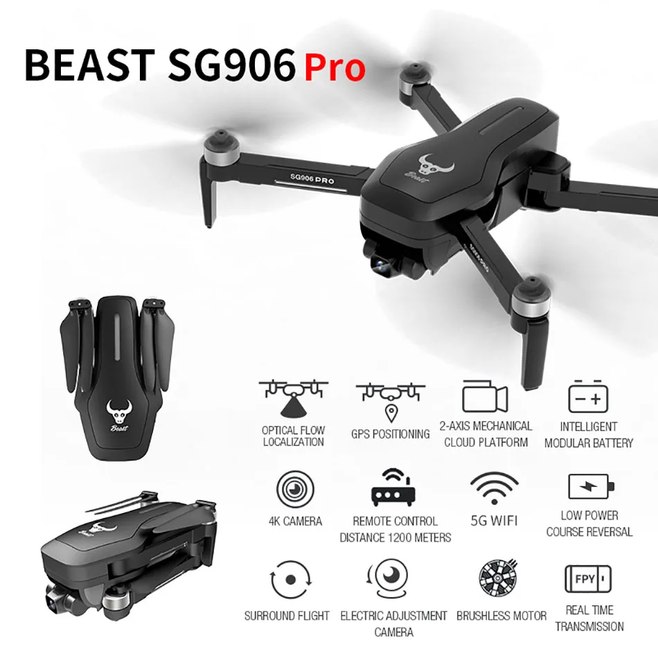SG906PRO GPS Drone 4K ESC камера с двумя осями против встряхивания самостабилизирующий