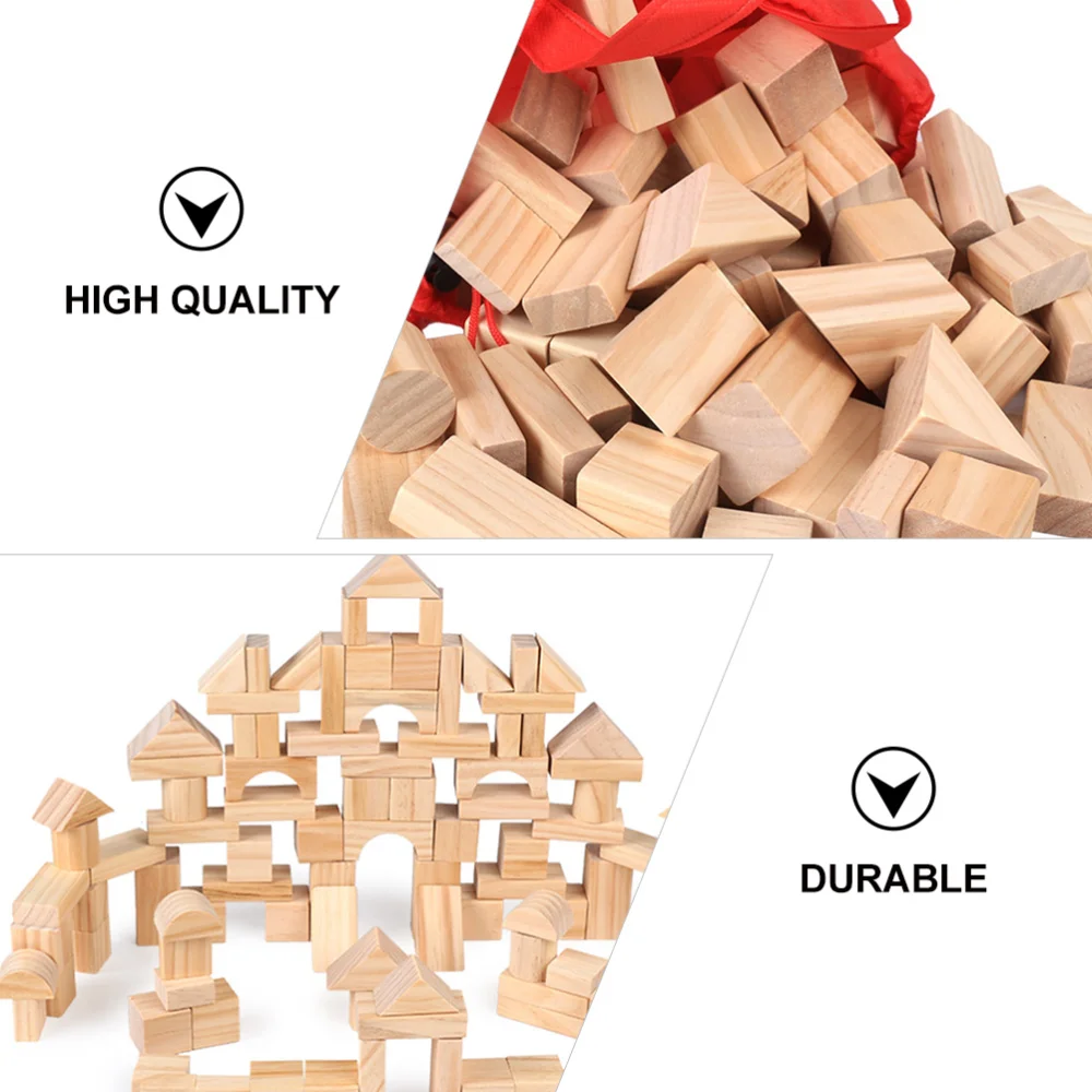 

1 Set of Stacking Game Toys Funny Wood Building Blocks Kids Toys (100 Wood Blocks)