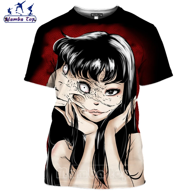 Топ Мамба Хэллоуин косплей аниме девушка женская футболка 3D принт Junji Ito Мужская