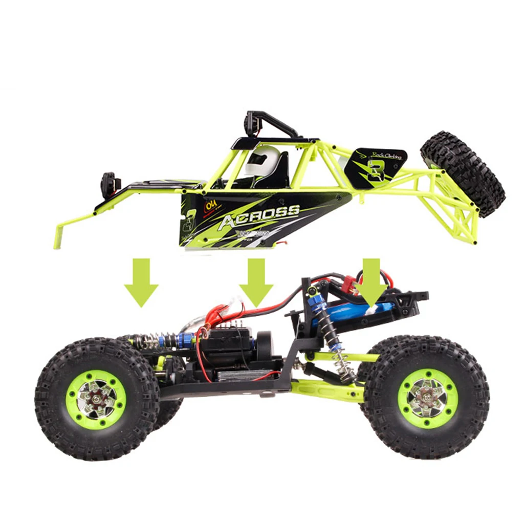 

1:12 RC Crawler 4WD Remote Control Climbing Monster Buggy Wltoys 12428 Rubber wheels