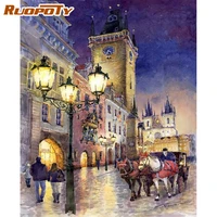 ruopoty diy pictures by number kits night light painting by numbers landscape hand painted paintings art drawing on canvas gift