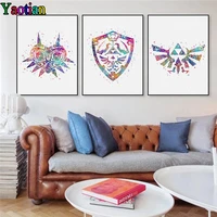 japanese game poster diy diamond painting full squareround crystals painting cross stitch picture of rhinestones mosaic 3 pcs
