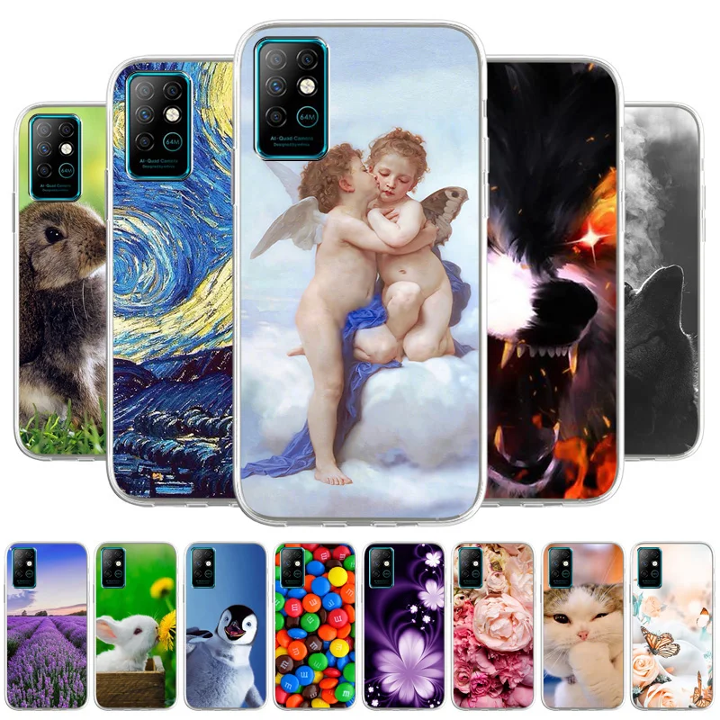 soft silicone tpu case for infinix note 8 x692 6 95 inch back case phone cover funda shockproof coque note8 cute cartoon bumper free global shipping