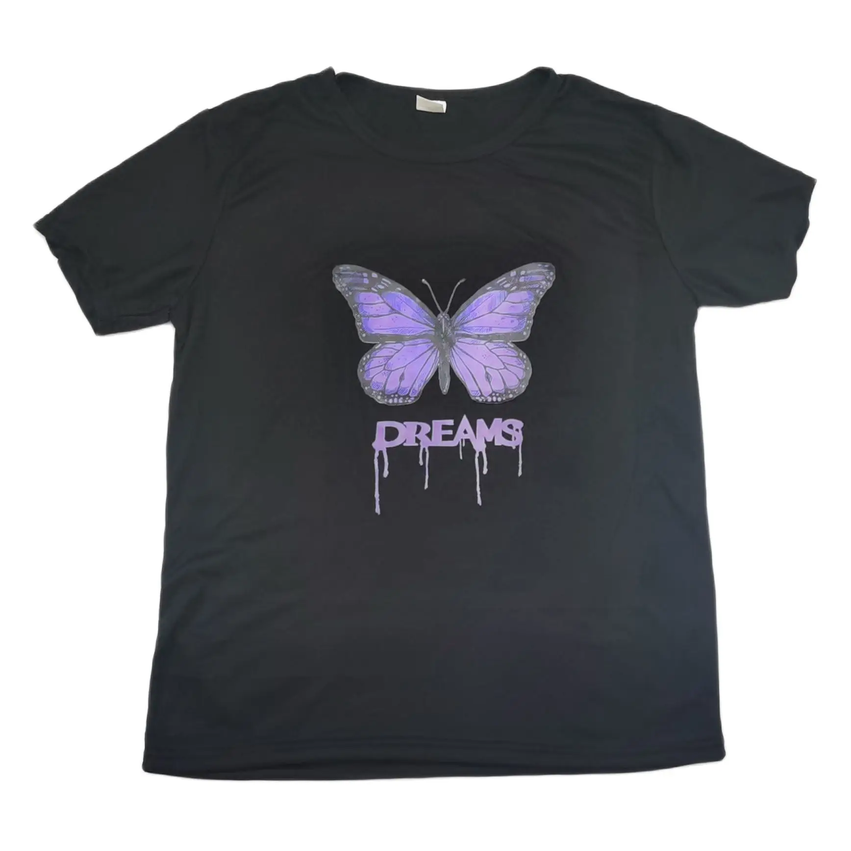 Женская футболка с принтом бабочки Y2k фиолетовые женские топы в Корейском стиле