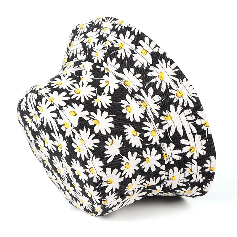 Панама унисекс двусторонняя с принтом ромашек летняя 2020 | Аксессуары для одежды
