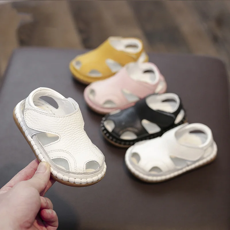

Summer New Baby Toddler Sandals Genuine Leather Shoes For Boys Girls Soft Bottom Casual Sport Shoes Little Kids Beach Sandals