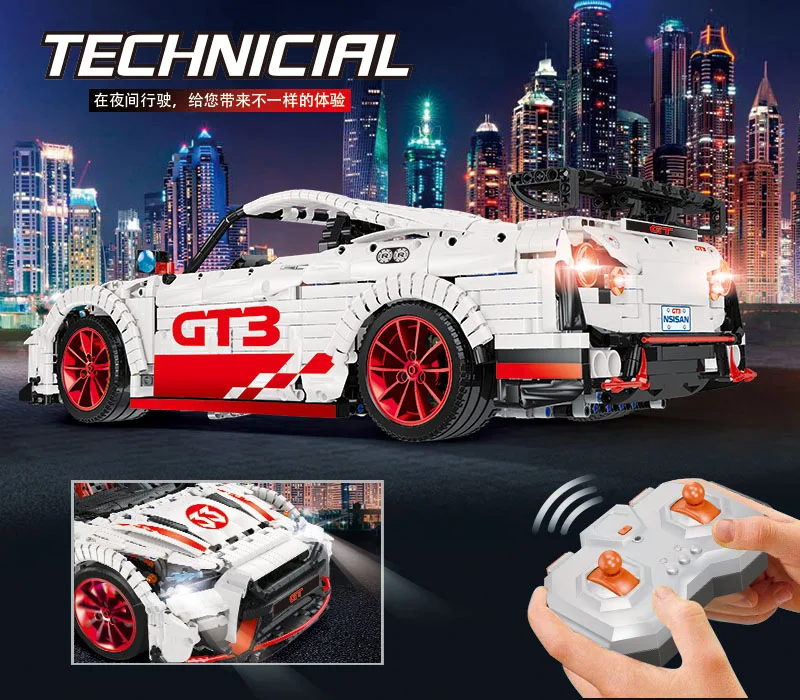 

DHL 23010 3408pcs Moc High-tech The Nismo Nissan GTR GT3 Speed Racing Sport Car Set Building Blocks Bricks Model Toys 25326