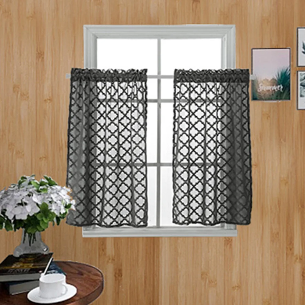 Один кусок кружева кофе короткие занавески s кухонный шкаф книжная полка
