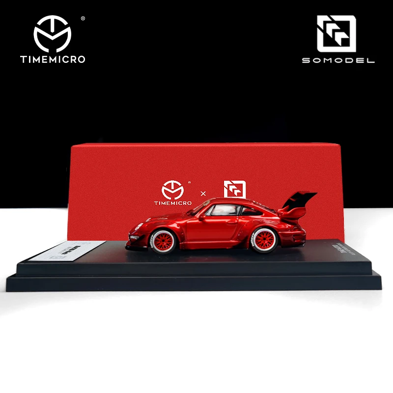 

Time Micro 1/64 Model Car Porsche RWB 993 Alloy Metal Collection Diecast Limited 500PCS - Transparency Red