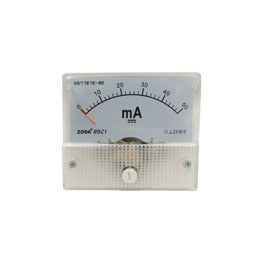 

1PC 85C1-mA 30mA 50mA 200mA 50uA 500uA DC Direct Analog Meter Panel AMP Current Microammeter Gauge Pointer Milliammeter 64*56MM