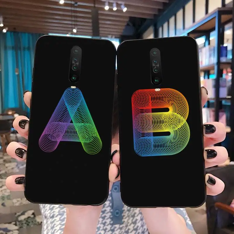 Стильный чехол с рисунком алфавита черный мягкий для телефона Redmi Note 8 8A 8T 7 6 6A 5 5A 4
