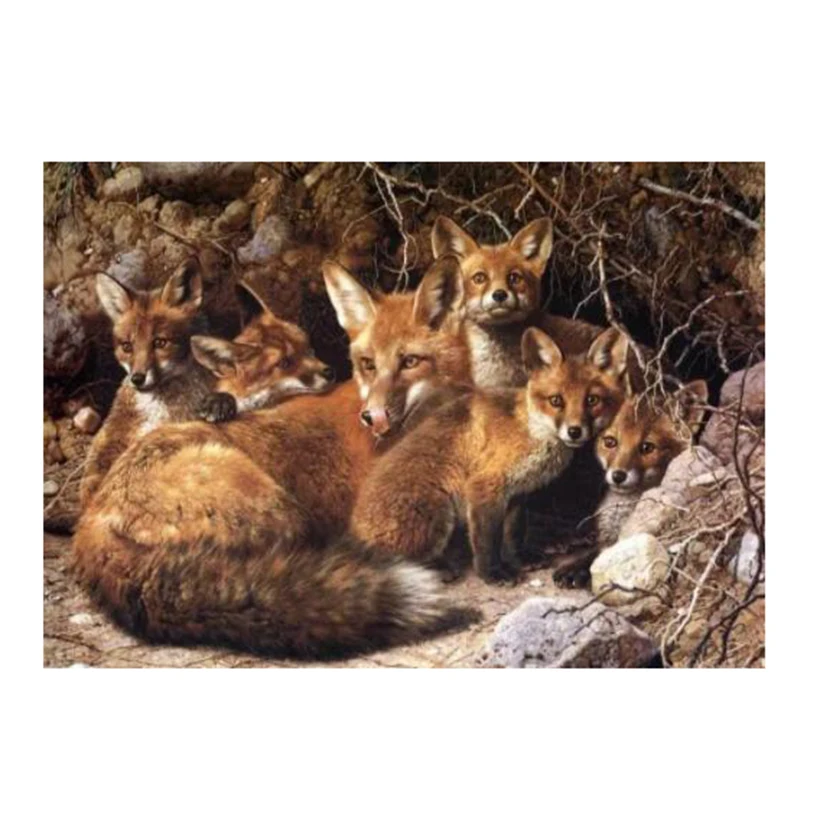 Алмазная 5D Вышивка крестиком с животными лисицей сделай сам полное кольцо