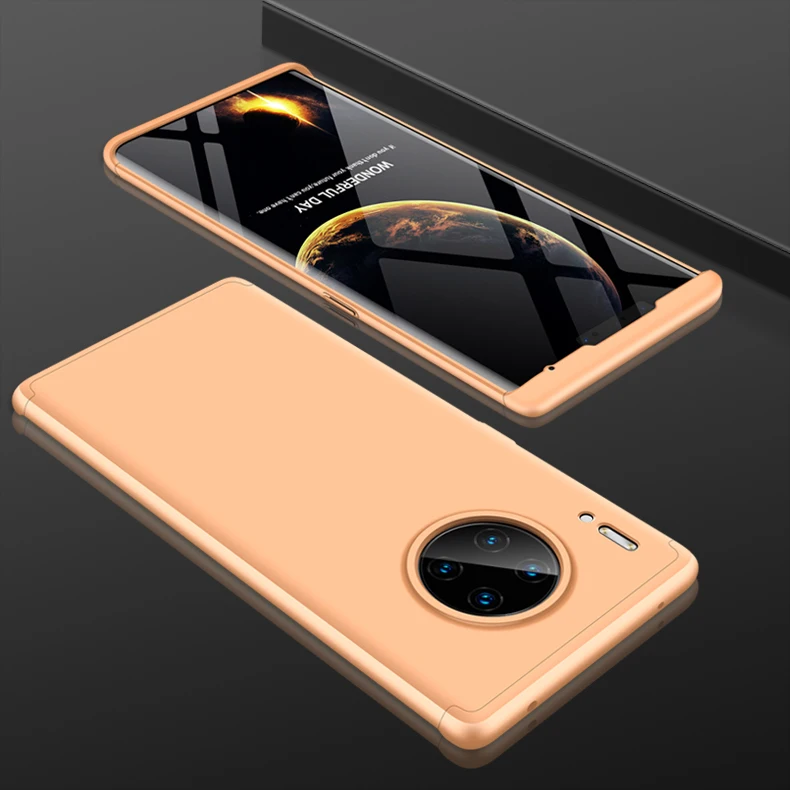 Gold Защитный чехол для HUAWEI mate 20 30 Lite, чехол для HUAWEI mate 20 30 Pro, роскошный чехол 360, полный корпус, жесткий матовый чехол для задней панели из поликарбоната - Цвет: Gold