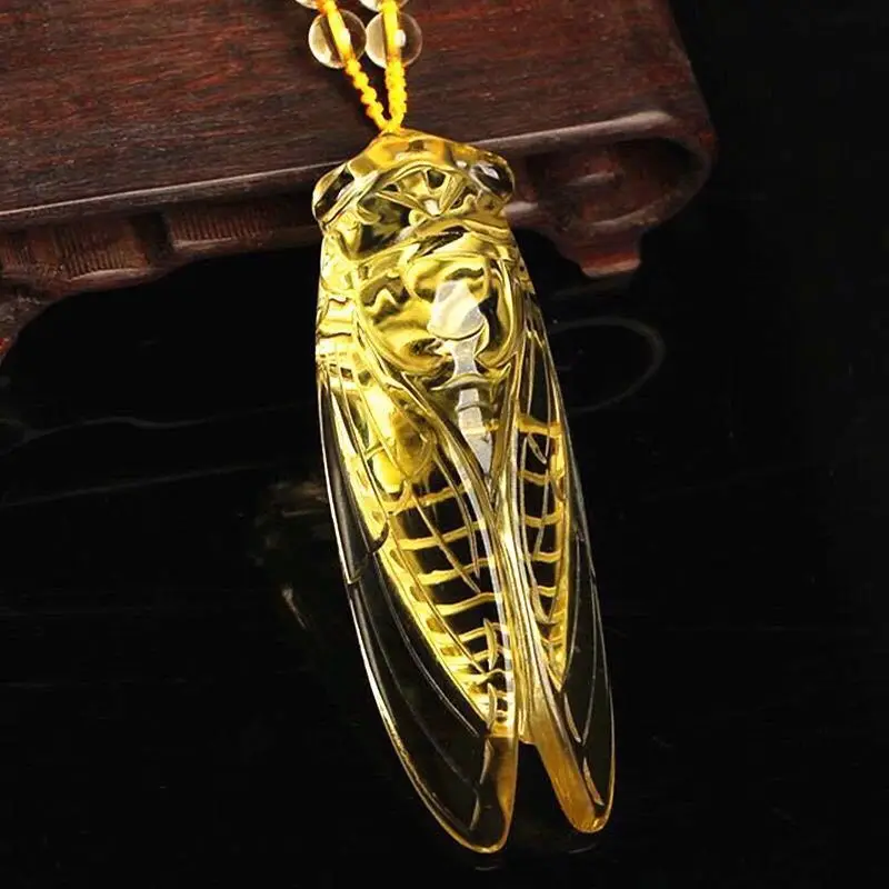

Natural Insect Stone Natural Scorpions Inclusion Genuine Baltic Cicada Pendant Necklace special gift Summer Craft