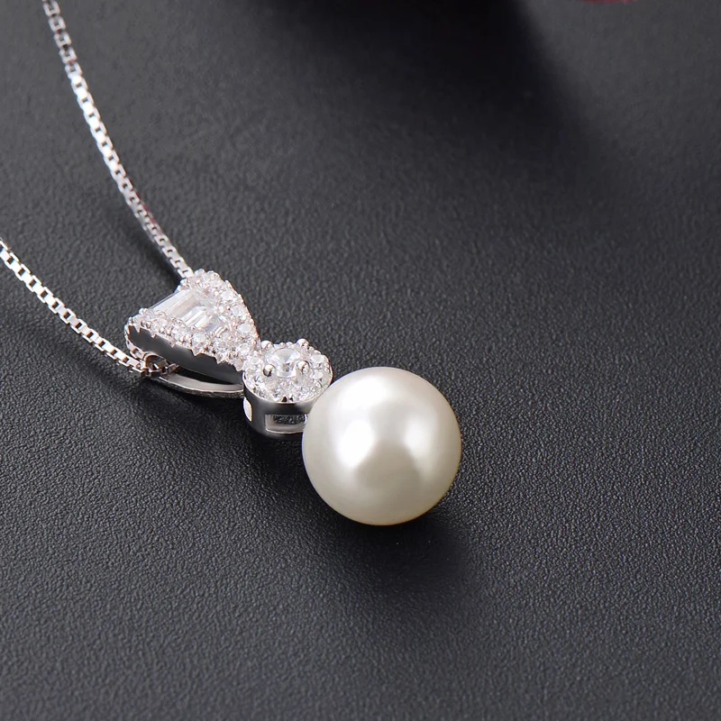 

8.3mm Natural Fresh Water Pearl Shell Pearl Fancy 925 Silver Pendant Affordable Jewelry for Her CHDAD001571