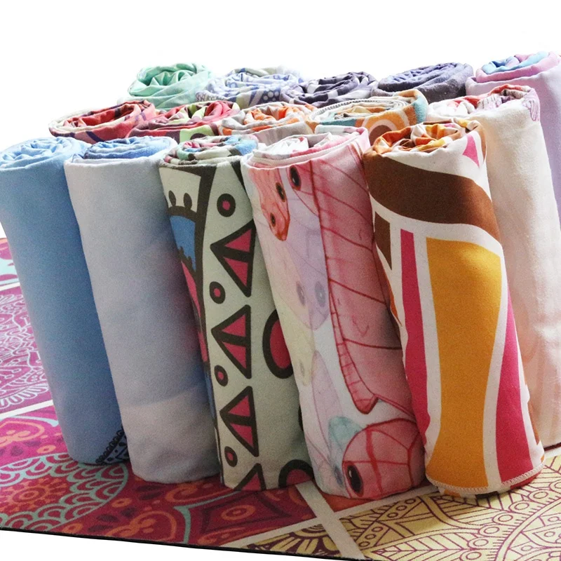 Printed Hot Yoga Towel Microfiber Non Slip Yoga Blanket Fitness Workout Mat Cover Quick Dry Gym Pliates Yoga Mat Towel 182*64cm