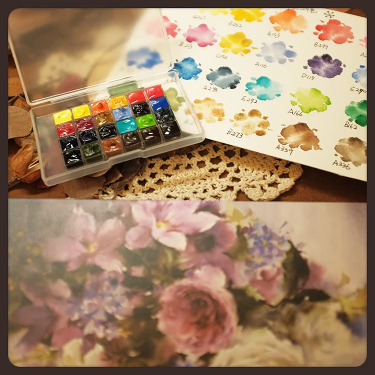 Основа свежий DIY цветок цвет aquarella Ainting Bricolage acuarella рекомендуемый воды сплит