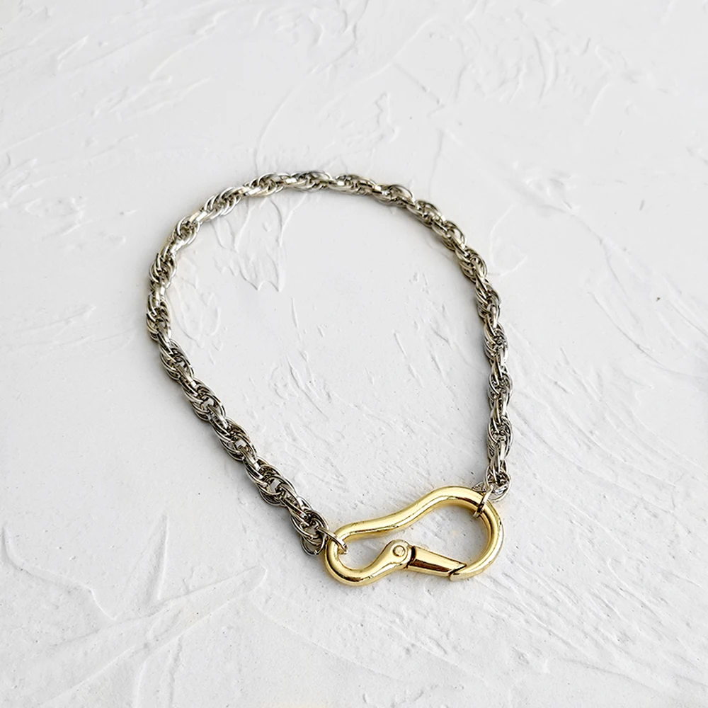 

Rock Chunky Single Strand Twisted Cuban Chain Necklaces Minimalist Punk Hip Hop Necklaces For Women Jewelry 2021 Hot