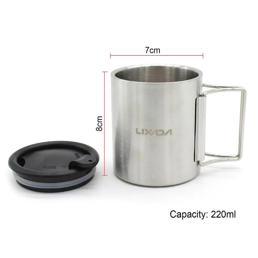 Уличная кружка Lixada 220 мл портативная для кемпинга пикника воды вакуумная