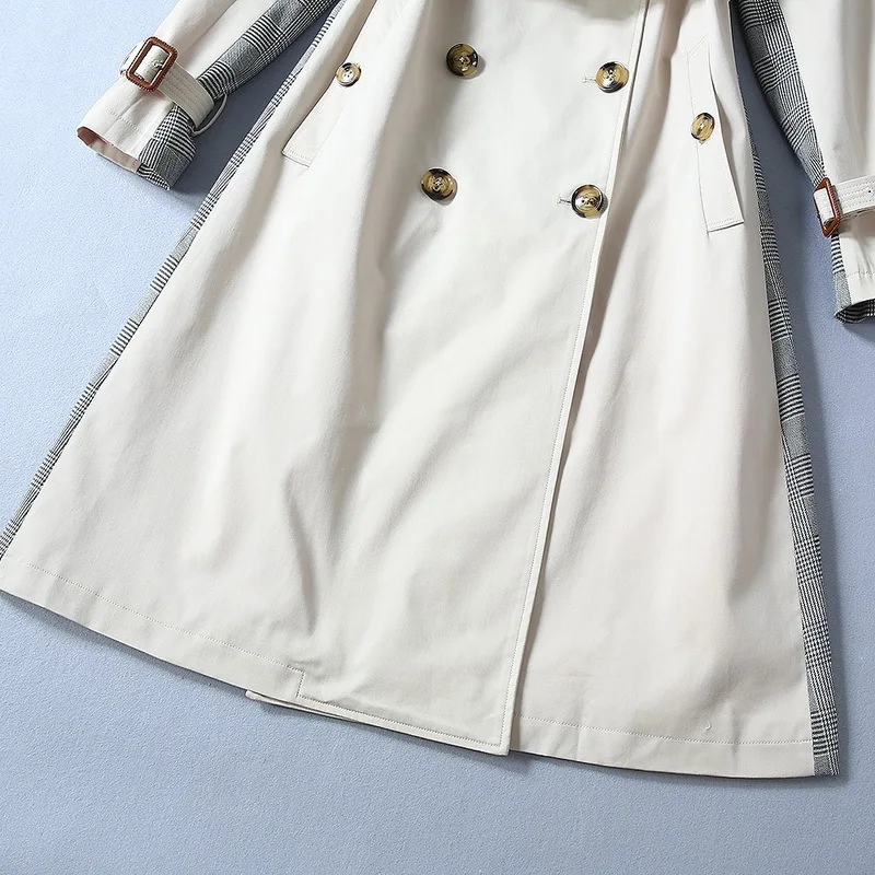 2019 осенне зимний женский элегантный двубортный Тренч шикарная Женская ветровка