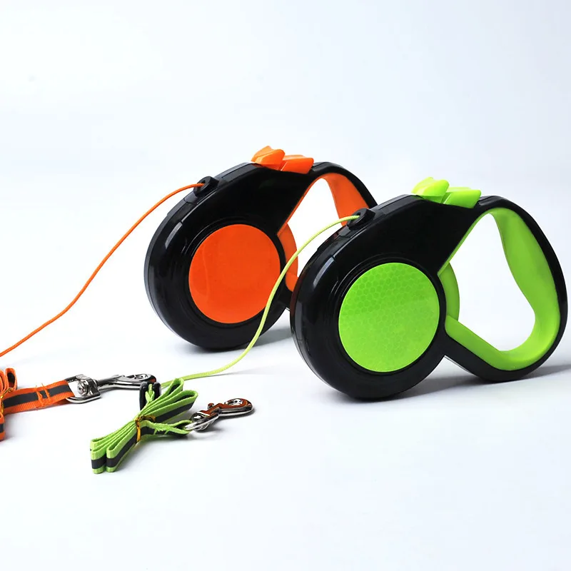 

Reflective Nylon Dog Rope Dog Walking Artifact 3M Pet Hand Holding Rope Automatic Flexible Tractor dog accessories dog collars