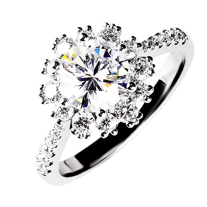 

Женское кольцо из серебра 925 пробы с бриллиантами