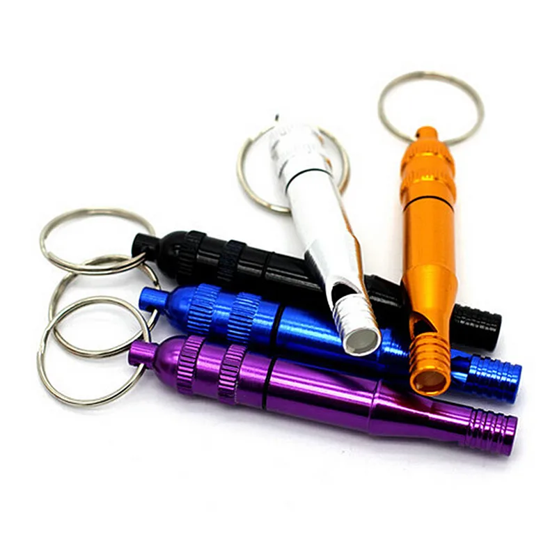 

Random Color Waterproof Portable Alloy Aluminum Survival Whistle Outdoor Hiking Camping Keychain Whistles