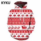 Толстовка мужская с капюшоном, повседневный свитшот с 3D-принтом Санта-Клауса, с рождественским принтом, забавная кофта унисекс, новый год