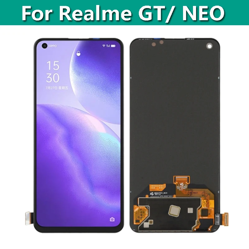 Pantalla LCD AMOLED Original, montaje de digitalizador con pantalla t&aacute;ctil de 6,43 pulgadas para Realme GT NEO RMX3031 RMX2202, piezas de repuesto-0