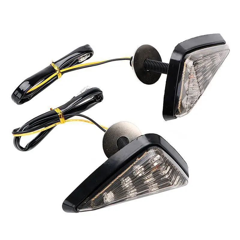 2pcs/set Motorcycle Lights Smoke Triangle Flush Mount LED Turn Signals Blinker Lighting Motocross Accessories |