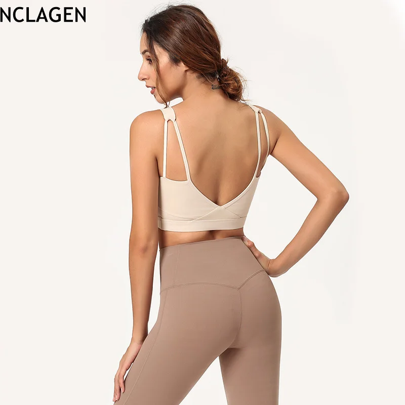 Бюстгальтер NCLAGEN женский для йоги Спортивное нижнее белье дышащий кроп-топ с