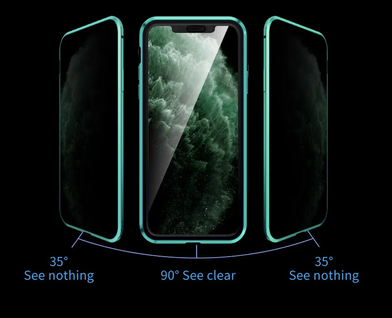 360 Защитный Магнитный чехол для iphone 11 Pro MAX Противоударная прозрачная стеклянная крышка металлическая рамка СПС iphone 11 Pro Роскошная Броня